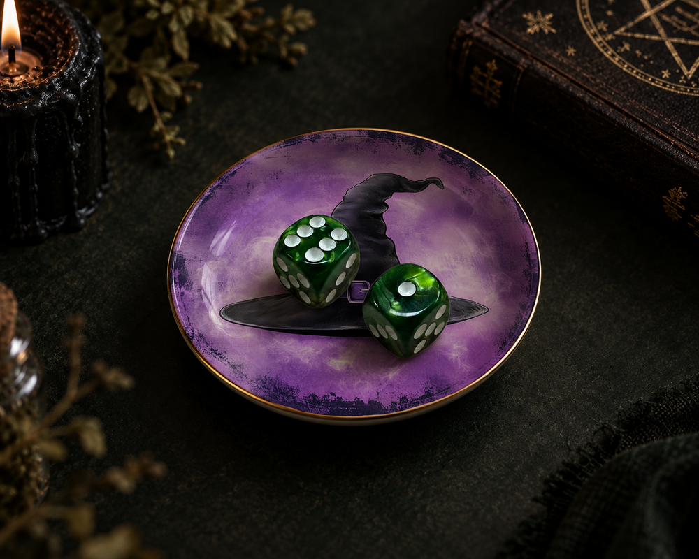 Witch Hat Porcelain Dice Dish