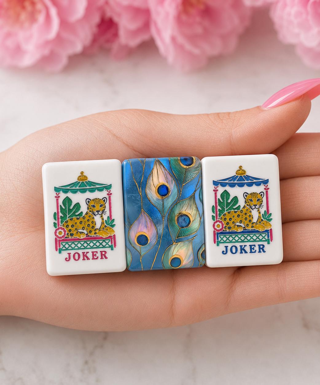 Peacock Feathers American mahjong tile set