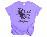 "Witch Way to Mahjong" Witch Cotton T-shirt — view 2