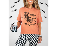 "Witch Way to Mahjong" Witch Cotton T-shirt — view 3