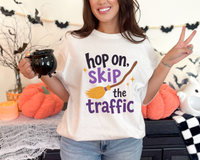 "Hop On, Skip the Traffic" Cotton T-shirt — view 1